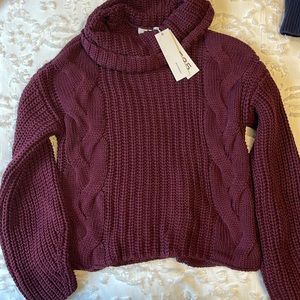 525 Purple Cable Turtleneck
